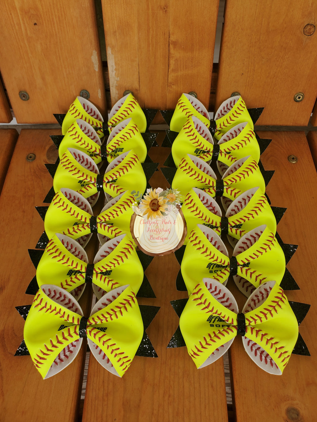 Team Of 10 Softball Bows